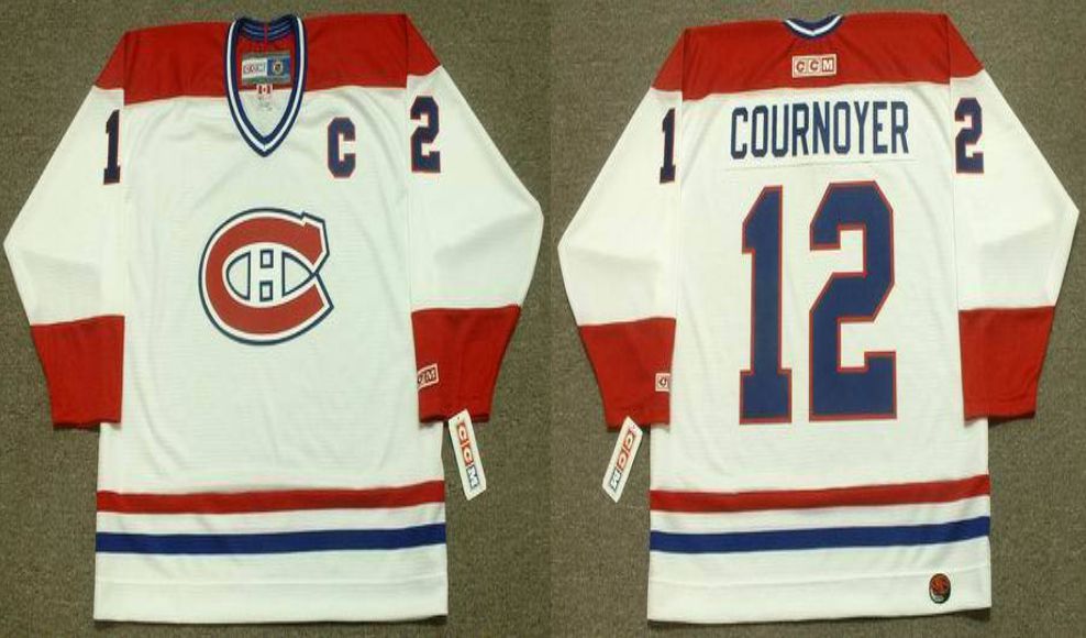 2019 Men Montreal Canadiens #12 Cournoyer White CCM NHL jerseys